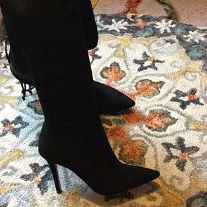 Black suede boots